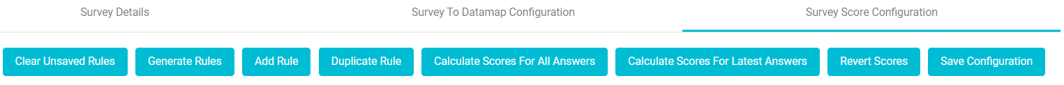 Image showing Survey Score Configuration tab